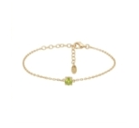 BRACELET SOLO PERIDOT DORE OR FIN 24K