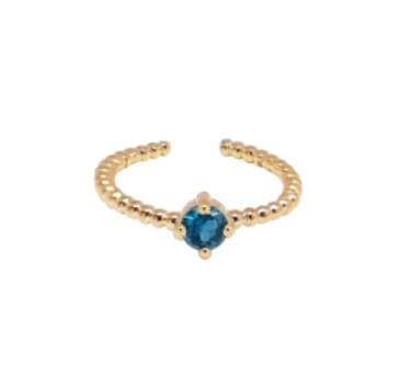 BAGUE BALLS SOLO TOPAZE PLAQUE OR 24K
