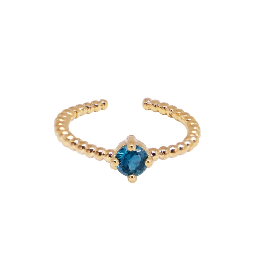 BAGUE BALLS SOLO TOPAZE PLAQUE OR 24K