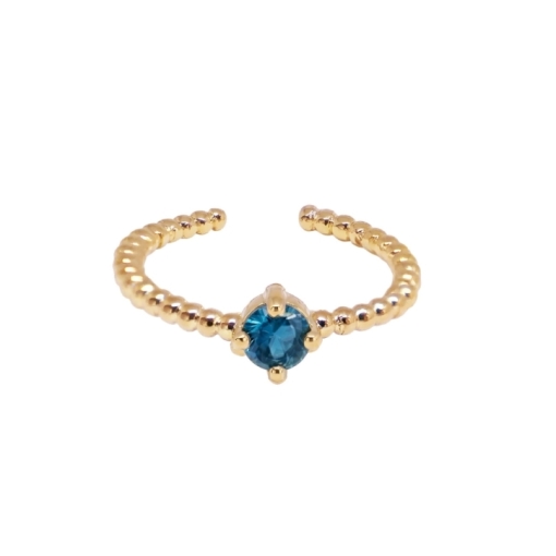 BAGUE BALLS SOLO TOPAZE PLAQUE OR 24K
