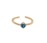 BAGUE BALLS SOLO TOPAZE PLAQUE OR 24K
