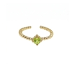 BAGUE BALLS SOLO PERIDOT PLAQUE OR 24K