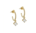 CREOLES BALLS SOLO ZIRCO DORE OR FIN 24K