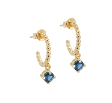 CREOLES BALLS SOLO TOPAZE DORE OR FIN 24K