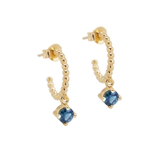CREOLES BALLS SOLO TOPAZE DORE OR FIN 24K