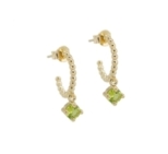 CREOLES BALLS SOLO PERIDOT DORE OR FIN 24K CREOLES BALLS SOLO PERIDOT DORE OR FIN 24K