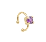 BAGUE D'OREILLE SOLO AMETHYSTE DORE OR FIN 24K BAGUE D'OREILLE SOLO AMETHYSTE DORE OR FIN 24K