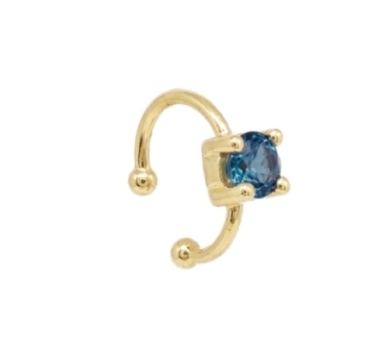 BAGUE D'OREILLE SOLO TOPAZE DORE OR FIN 24K