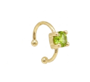 BAGUE D'OREILLE SOLO PERIDOT DORE OR FIN 24K