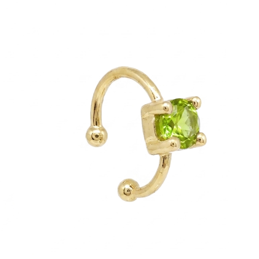 BAGUE D'OREILLE SOLO PERIDOT DORE OR FIN 24K