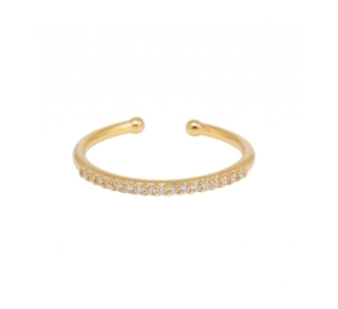 BAGUE UNION ZIRCO PLAQUE OR 24K