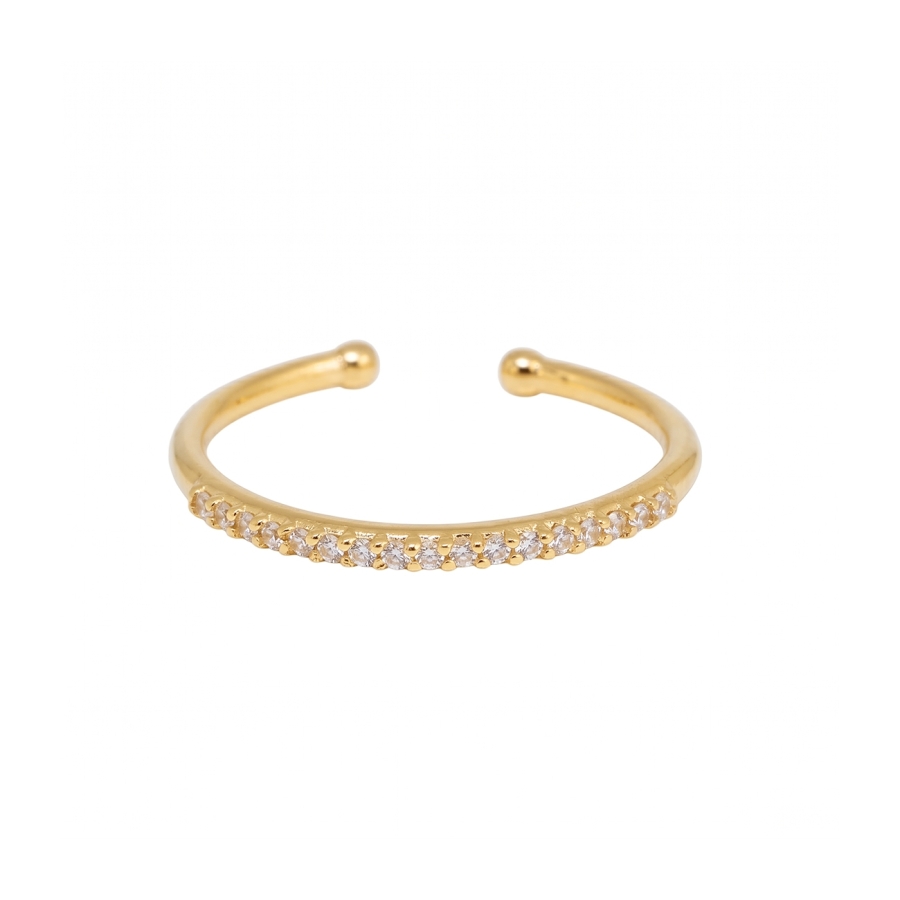 BAGUE UNION ZIRCO PLAQUE OR 24K