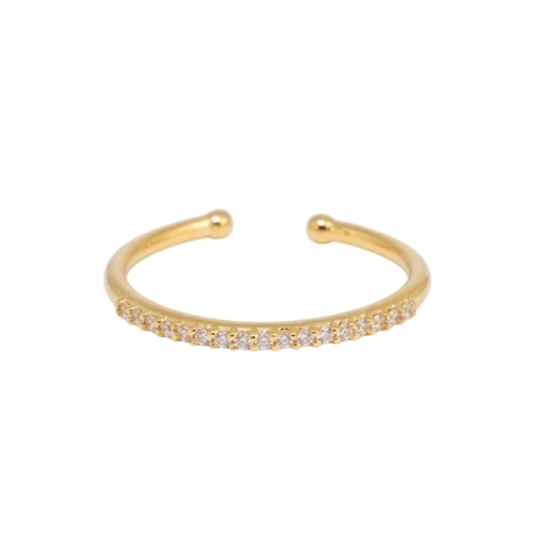 BAGUE UNION ZIRCO PLAQUE OR 24K