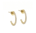 CREOLES OUVERTES UNION ZIRCO DORE OR FIN 24K