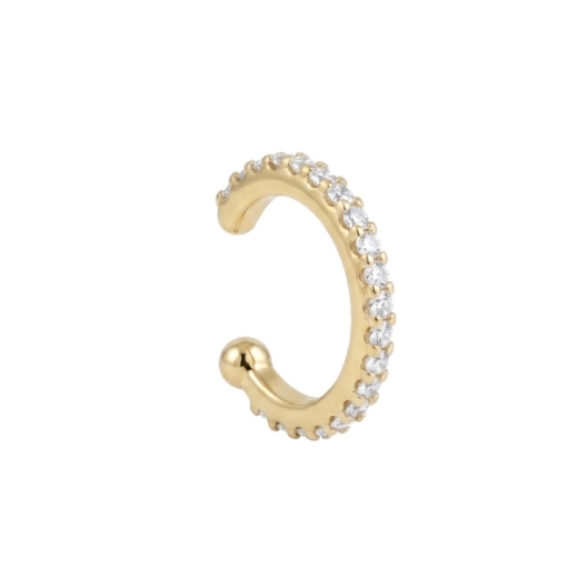 BAGUE D'OREILLE UNION ZIRCO DORE OR FIN 24K