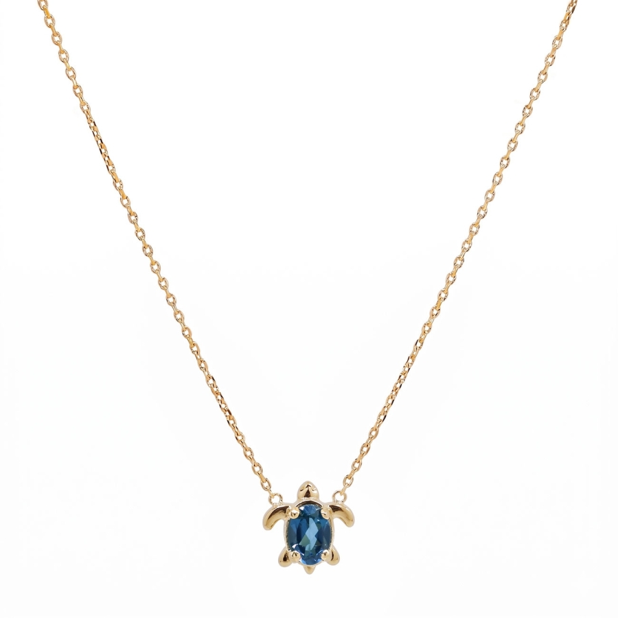 CHAINE TURTLE CHIC TOPAZE DORE OR FIN 24K