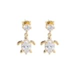 PENDANTES TURTLE CHIC ZIRCO DORE OR FIN 24K