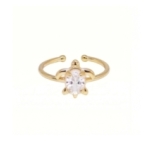 BAGUE TURTLE CHIC ZIRCO PLAQUE DORE OR 24K