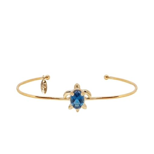 JONC TURTLE CHIC TOPAZE DORE OR FIN 24K