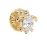 PINS BROCHE TURTLE CHIC ZIRCO DORE OR FIN 24K