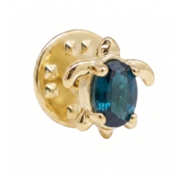 PINS BROCHE TURTLE CHIC TOPAZE DORE OR FIN 24K