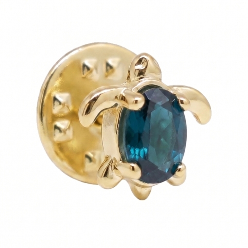 PINS BROCHE TURTLE CHIC TOPAZE DORE OR FIN 24K