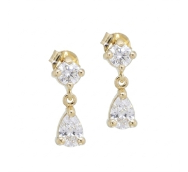 PENDANTES STONE STORY ZIRCO DORE OR FIN 24K