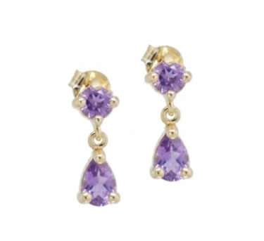 PENDANTES STONE STORY AMETHYSTE DORE OR FIN 24K