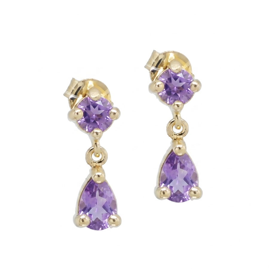 PENDANTES STONE STORY AMETHYSTE DORE OR FIN 24K