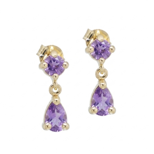 PENDANTES STONE STORY AMETHYSTE DORE OR FIN 24K