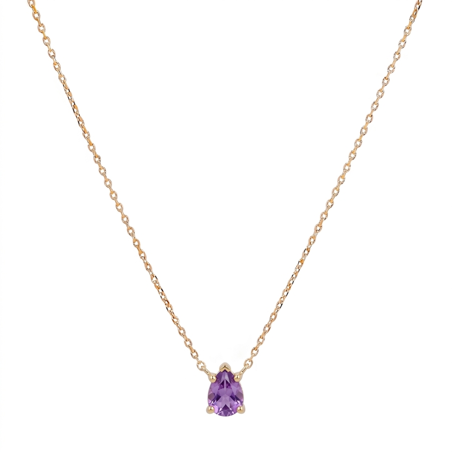 CHAINE STONE STORY AMETHYSTE DORE OR FIN 24K