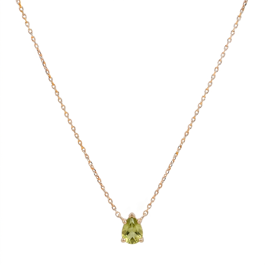 CHAINE STONE STORY PERIDOT DORE OR FIN 24K