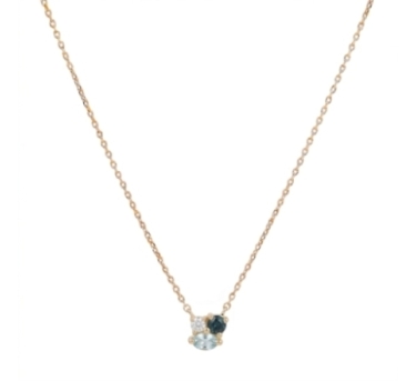 CHAINE TRIO STONE TOPAZE 45CM DORE OR FIN 24K