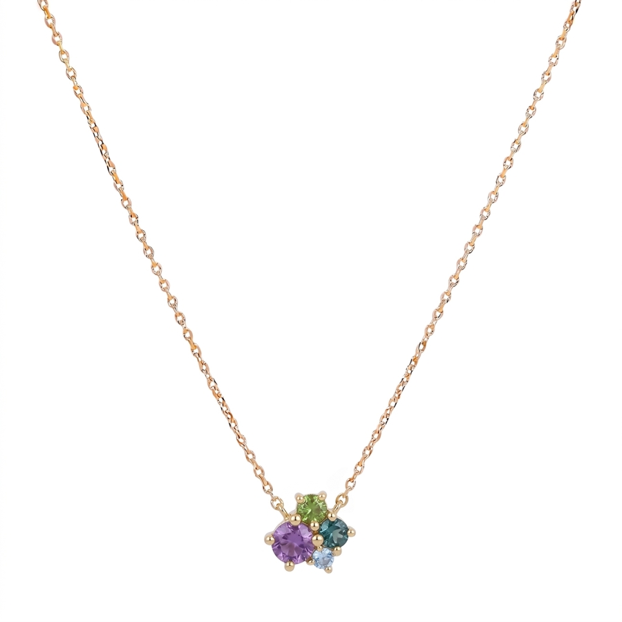 CHAINE PASSION STONE 45CM DORE OR FIN 24K