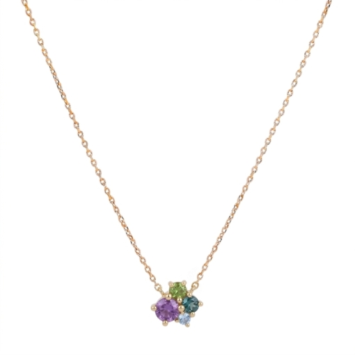 CHAINE PASSION STONE 45CM DORE OR FIN 24K