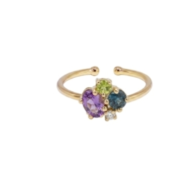 BAGUE PASSION STONE PLAQUE OR 24K