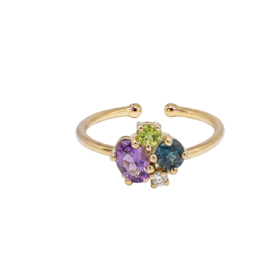 BAGUE PASSION STONE PLAQUE OR 24K