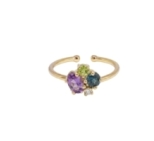 BAGUE PASSION STONE PLAQUE OR 24K