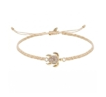 GRIGRI TORTUE ZIRCO VANILLE DORE OR FIN 24K
