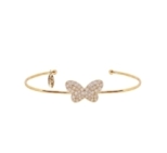 JONC PAPILLON ZIRCO DORE OR FIN 24K