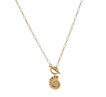 CHAINE QUEEN NAUTILUS DORE OR FIN 24K