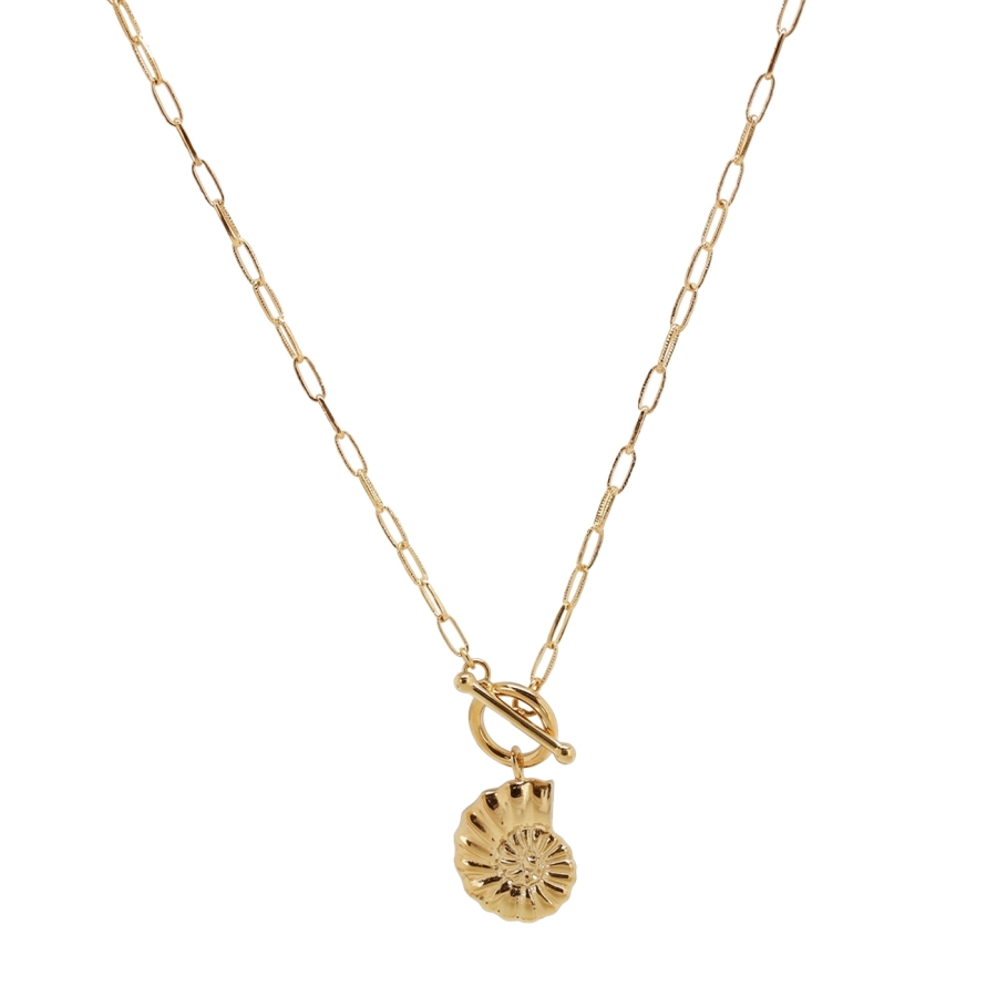 CHAINE QUEEN NAUTILUS DORE OR FIN 24K