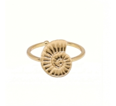 BAGUE LITTLE NAUTILUS PLAQUE OR 24K