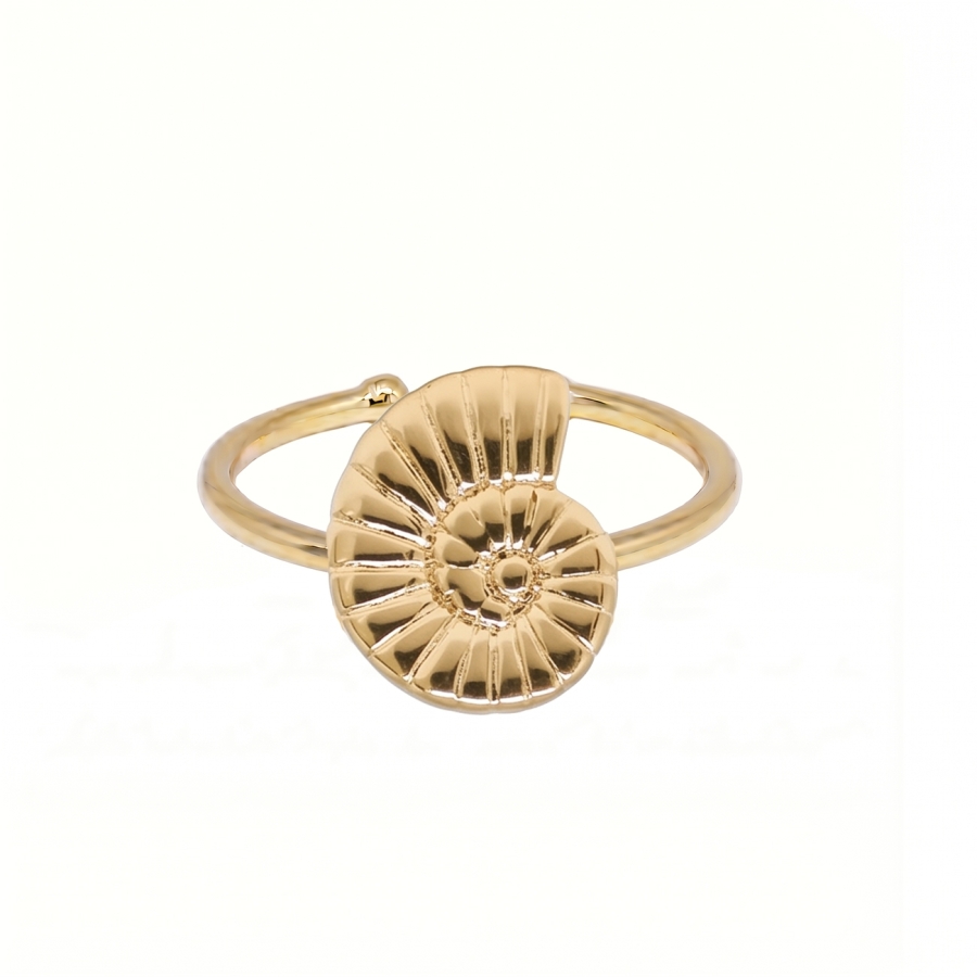 BAGUE LITTLE NAUTILUS PLAQUE OR 24K