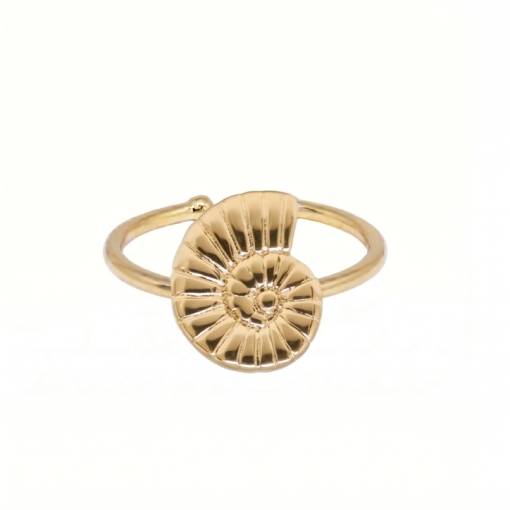 BAGUE LITTLE NAUTILUS PLAQUE OR 24K