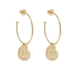 BOUCLES ANNEAUX LITTLE NAUTILUS DORE OR FIN 24K
