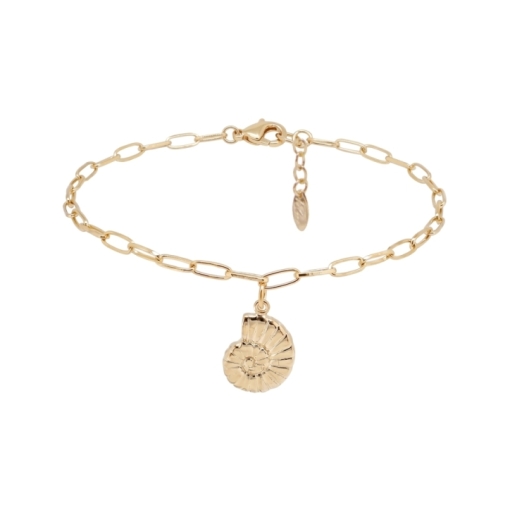 BRACELET PENDANT LITTLE NAUTILUS DORE OR FIN 24K