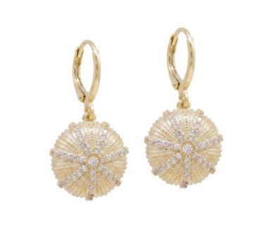 MINI CREOLES OURSIN ZIRCO DEESSE DORE OR FIN 24K