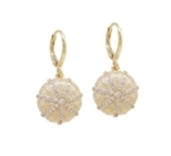MINI CREOLES OURSIN ZIRCO DEESSE DORE OR FIN 24K