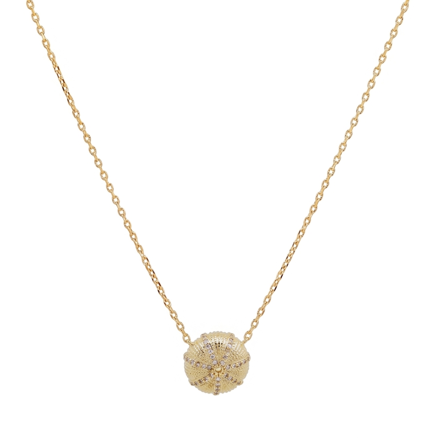 CHAINE OURSIN ZIRCO DEESSE 45CM DORE OR FIN 24K